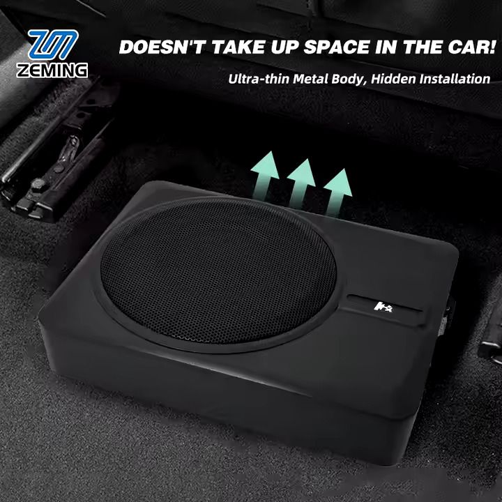 Underseat Car Amplifier Sub Woofer 10" Car Active Underseat Subwoofers Powered Subwoofer 180W Amplifier Sound System Audio Car Woofer Slim Under Seat Subwoofer