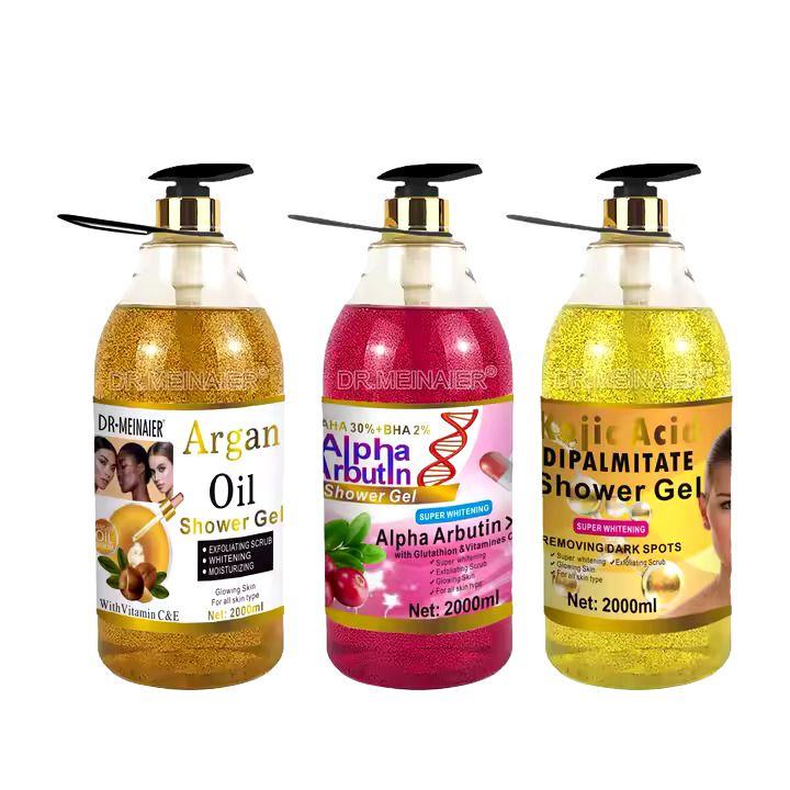 Dr Meinaier Argan Oil Shower Gel Whitening Perfume Slimming Body Wash Scrub Hydrating Smoothing Exfoliating Deep Skin Care Moisturizes, Deeply Cleans and Soothes Skin Smoothing Exfoliating