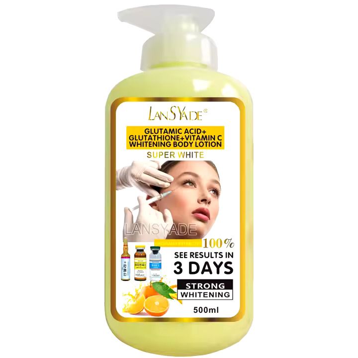 LANSYADE Wholesale Moisturiziing Vitamin C Body Lotion Strong Whitening Body Lotion 500ml Skin Revitalizer, Moisturizer, Whitening, Nourishing, Lightening