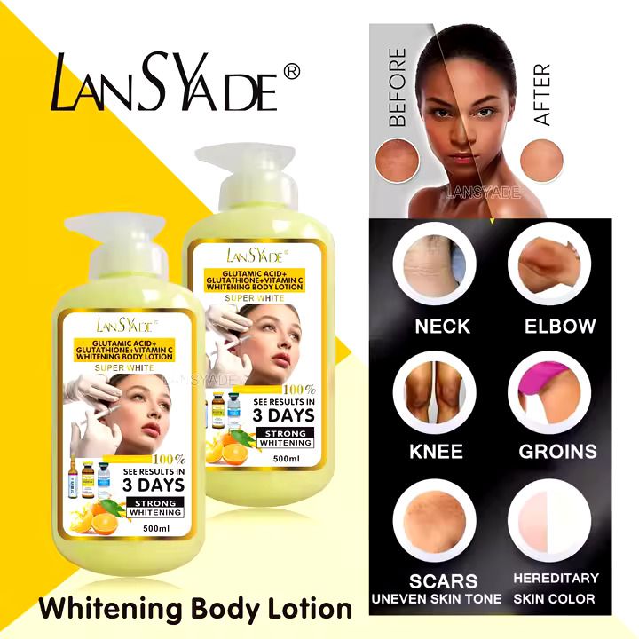 LANSYADE Wholesale Moisturiziing Vitamin C Body Lotion Strong Whitening Body Lotion 500ml Skin Revitalizer, Moisturizer, Whitening, Nourishing, Lightening