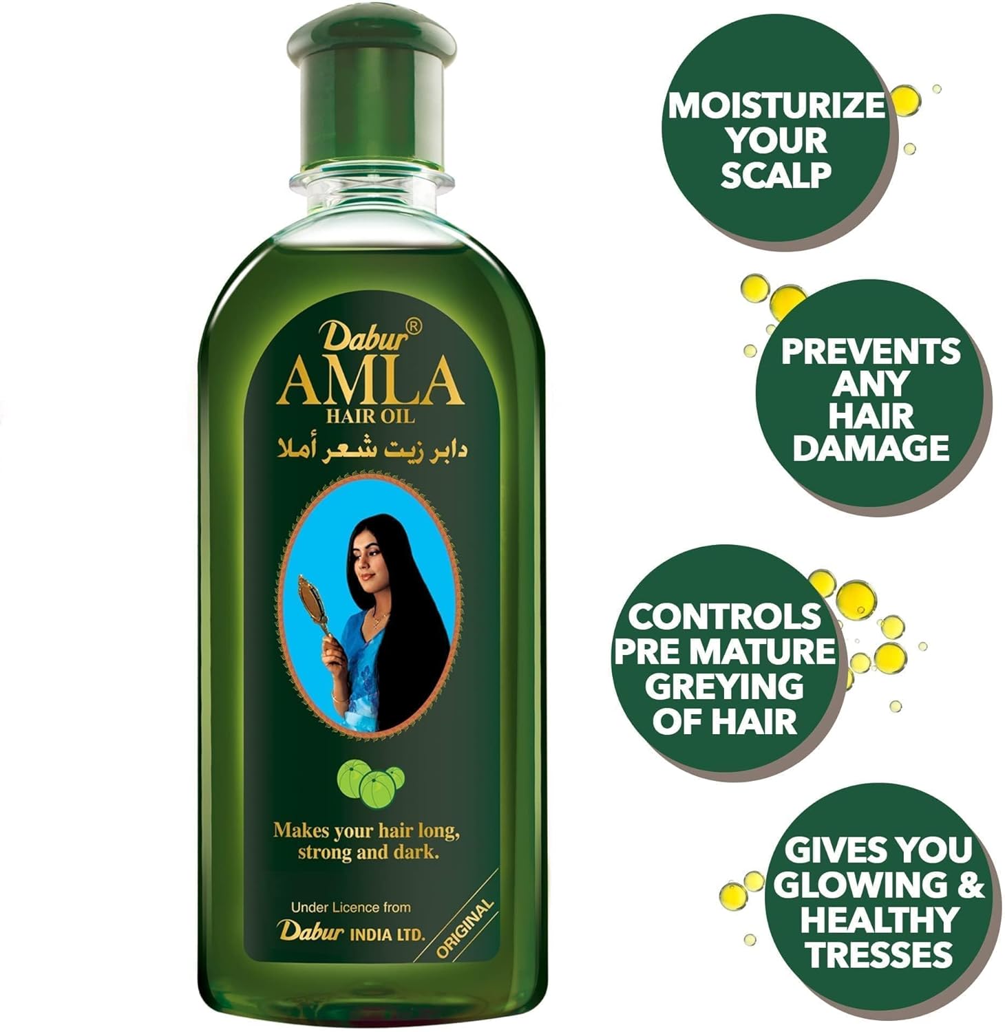 Dabur Amla Hair Oil 270ml Nourishing Moisturizing Treatment Helps To Keep Your Hair Thick and Strong and Dark Strengthens Hair Stimulates Hair Growth Hair Care