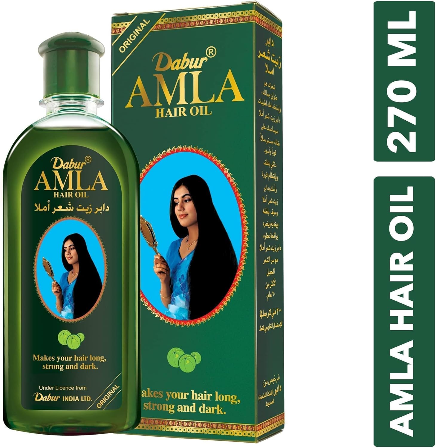 Dabur Amla Hair Oil 270ml Nourishing Moisturizing Treatment Helps To Keep Your Hair Thick and Strong and Dark Strengthens Hair Stimulates Hair Growth Hair Care