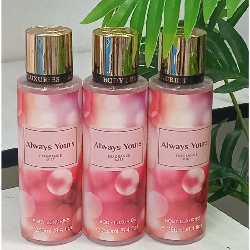 2 Packs Body Luxuries Always Yours 250ml Fragrance Body Mist For Women Romantic Perfume Set for Women - Long-Lasting, Non-Irritating, Multi-Purpose Spray Girls Body Signature Collections