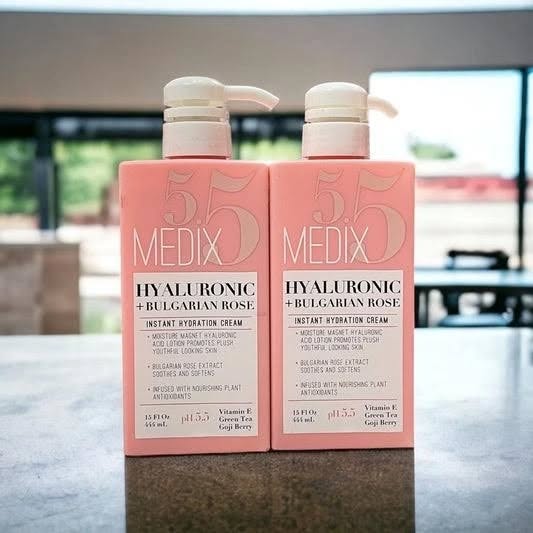 Medix 5.5 Hyaluronic Acid Cream w/Bulgarian Rose For Face & Body. Intense Hydrating Cream For Wrinkles & Fine Lines. Anti-Ageing Cream w/Goji Berry, Green Tea, Vitamin E. 444mL