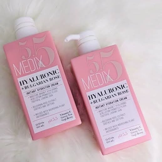 Medix 5.5 Hyaluronic Acid Cream w/Bulgarian Rose For Face & Body. Intense Hydrating Cream For Wrinkles & Fine Lines. Anti-Ageing Cream w/Goji Berry, Green Tea, Vitamin E. 444mL