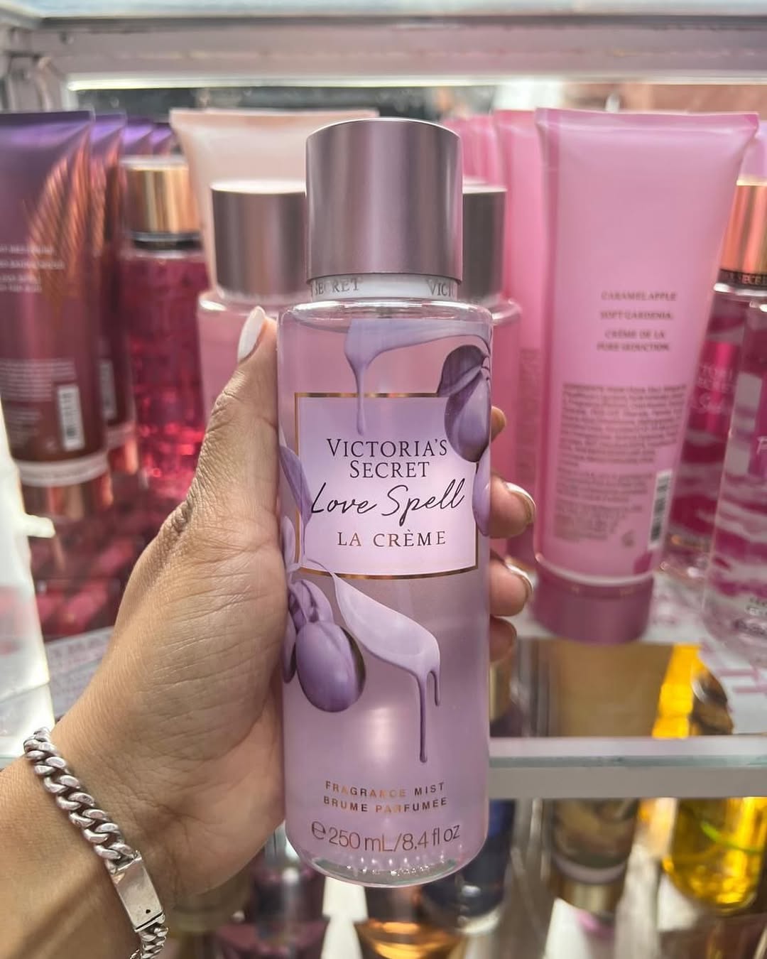 Victoria's Secret Love Spell La Creme 250ml Fragrance Body Mist For Women Romantic Perfume Set for Women - Long-Lasting, Non-Irritating, Multi-Purpose Spray Girls Body Signature Collections
