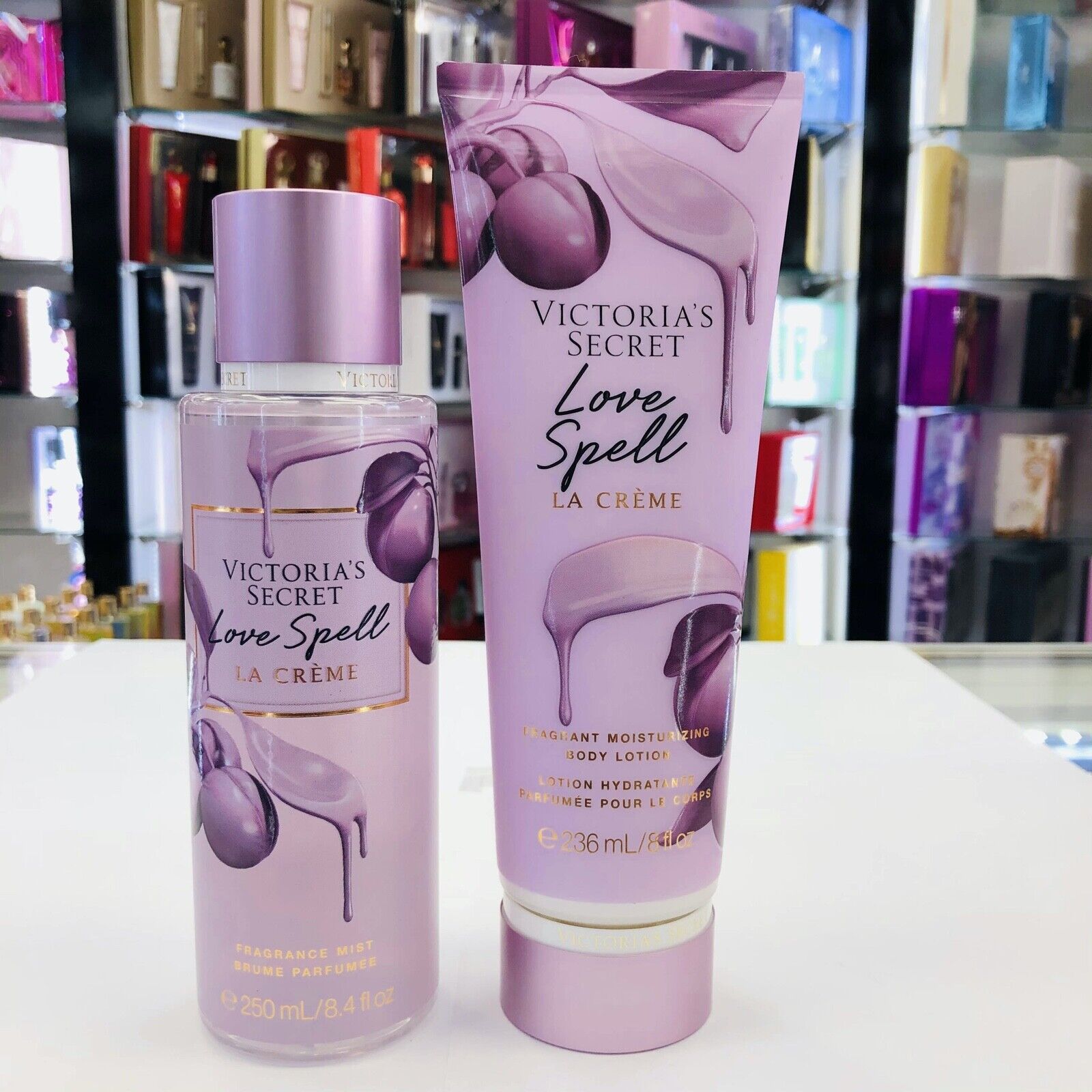 Victoria's Secret Love Spell La Creme 250ml Fragrance Body Mist For Women Romantic Perfume Set for Women - Long-Lasting, Non-Irritating, Multi-Purpose Spray Girls Body Signature Collections