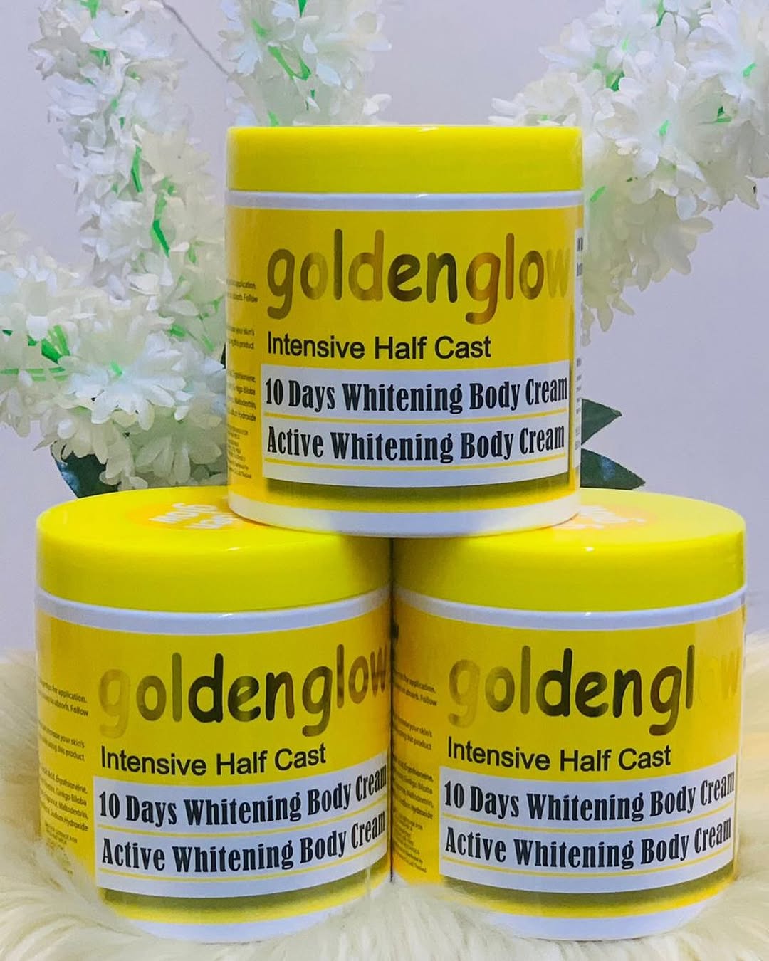 Goldenglow Intensive Half Cast 10days Whitening Body Cream 500ml Carrot Oil, Alpha Arbutin,Glutathione,Tumeric Moisturizing Cream Antioxidant Turmeric Golden Glow Vitamin C Cream 500ml