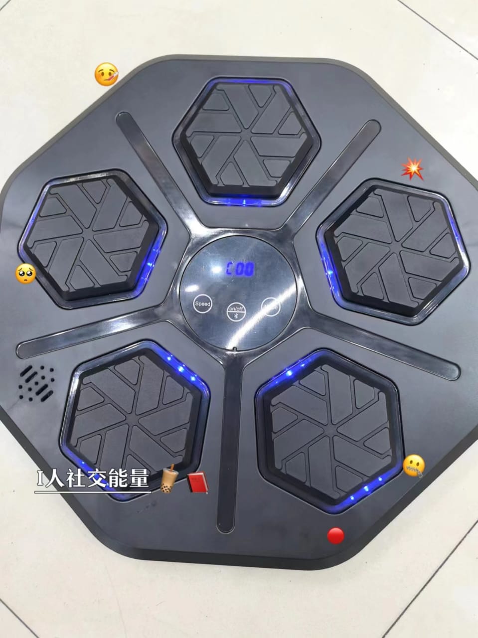 2024 Intelligent Bluetooth music Boxing Fitness Trainer, Wall Mounted Smart Bluetooth Music Boxing Trainer with LED, Electronic Focus Agility Training Digital Boxing for Adults and Kids