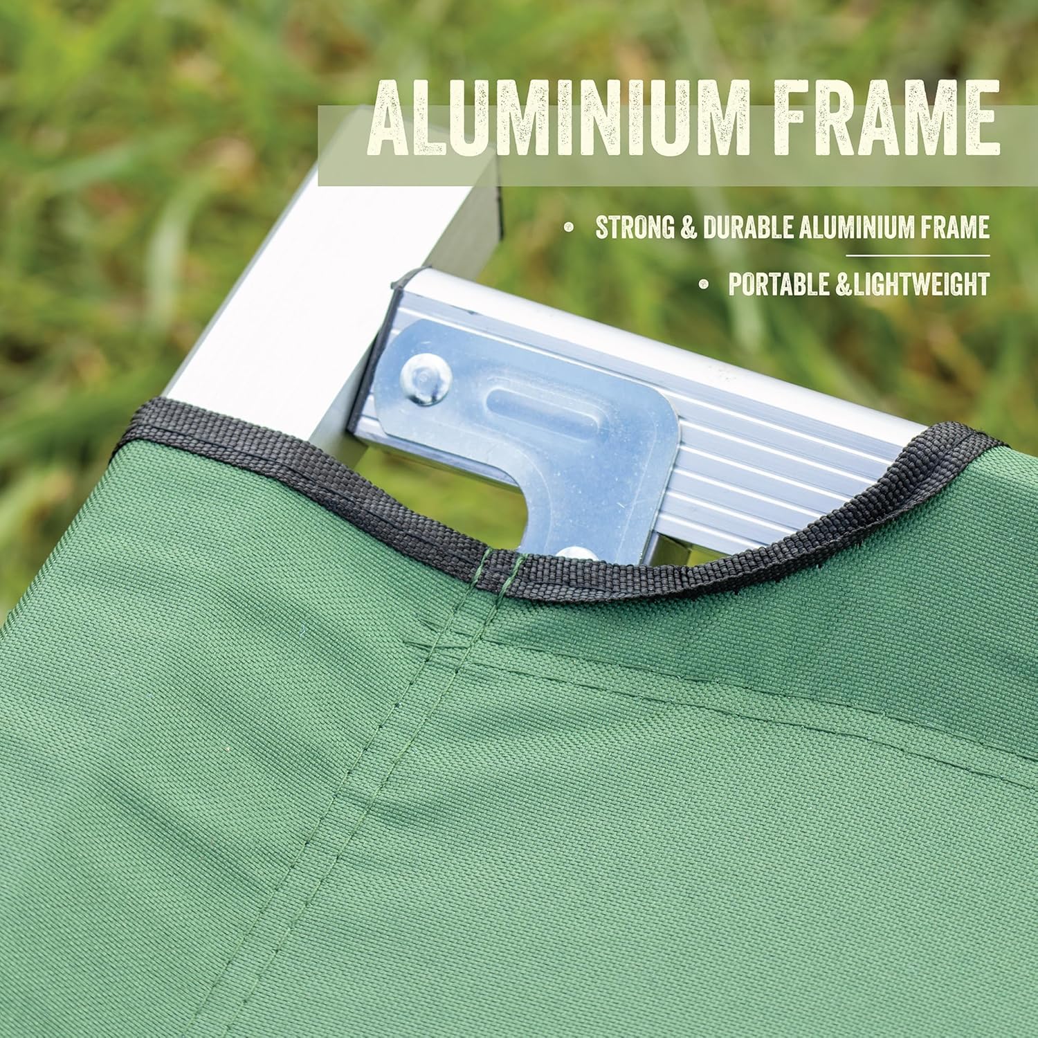 Foldable Camping Bed Folding Camping Bed/Lightweight & Portable/Aluminium Frame & 60 OD Polyester Fabric/Carry Bag Included/Camping, Festivals, Fishing