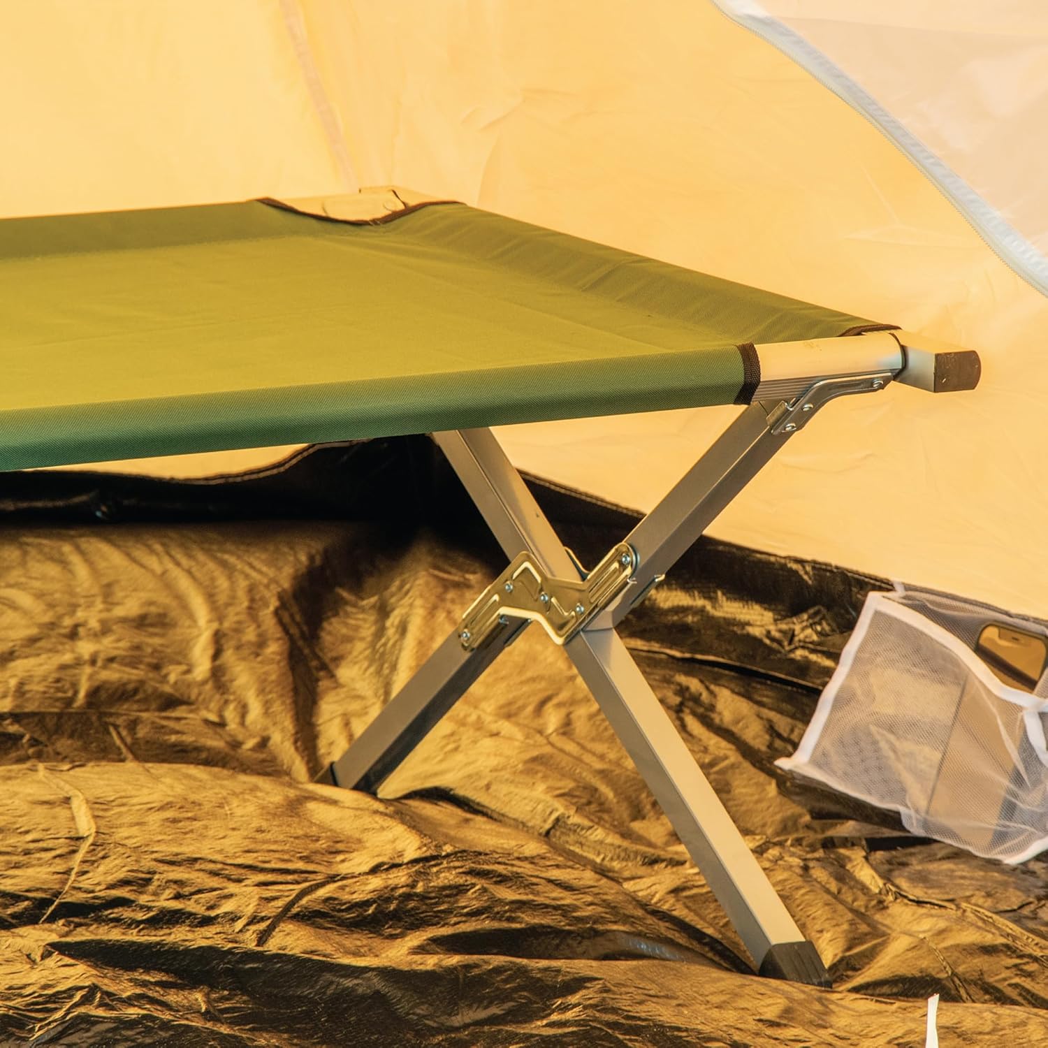 Foldable Camping Bed Folding Camping Bed/Lightweight & Portable/Aluminium Frame & 60 OD Polyester Fabric/Carry Bag Included/Camping, Festivals, Fishing
