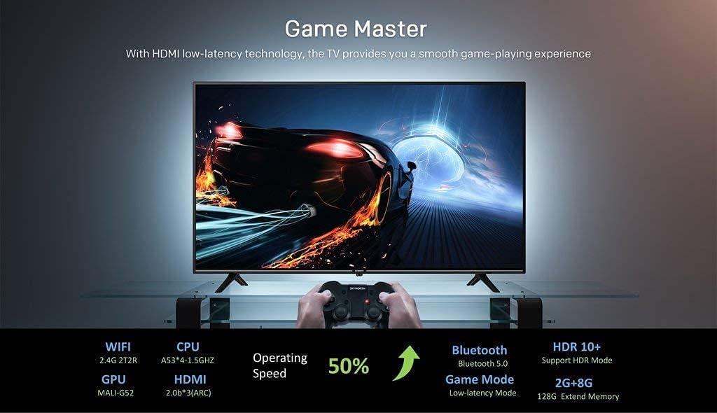 Skyworth 55 Inch 4K QLED HDR UHD SMART Google TV - 55G3B - Tv 55 Inches Netflix, Prime Video, Disney, YouTube, HDR, Dolby Vision, HDR10+ 16GB internal Storage