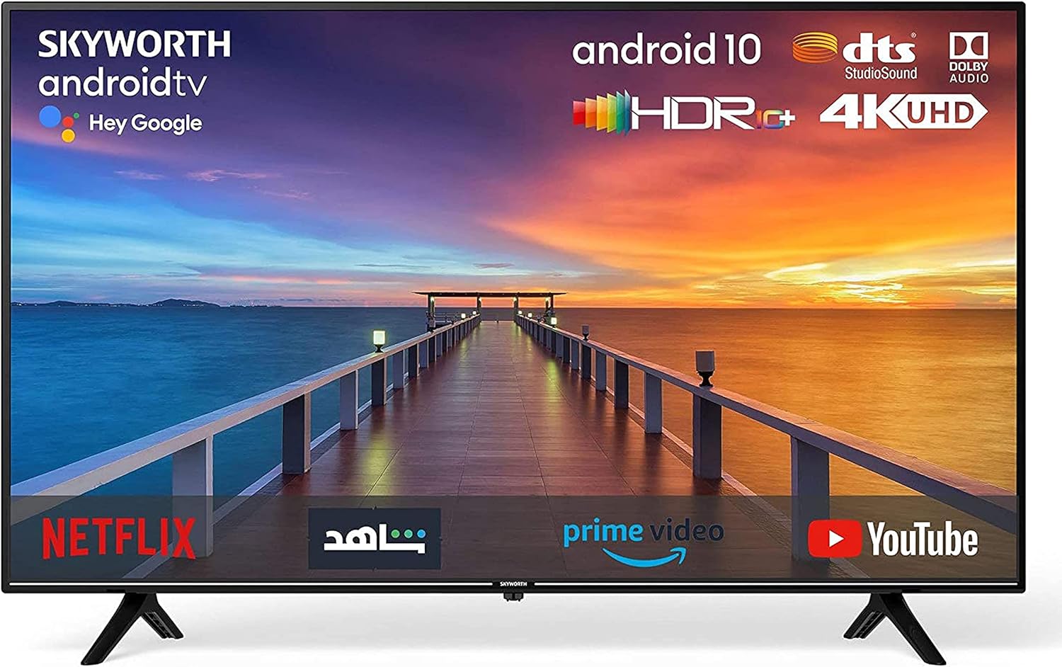 Skyworth 55 Inch 4K QLED HDR UHD SMART Google TV - 55G3B - Tv 55 Inches Netflix, Prime Video, Disney, YouTube, HDR, Dolby Vision, HDR10+ 16GB internal Storage