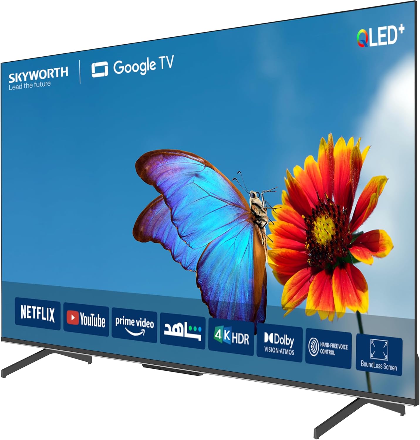 Skyworth 55 Inch 4K QLED HDR UHD SMART Google TV - 55G3B - Tv 55 Inches Netflix, Prime Video, Disney, YouTube, HDR, Dolby Vision, HDR10+ 16GB internal Storage
