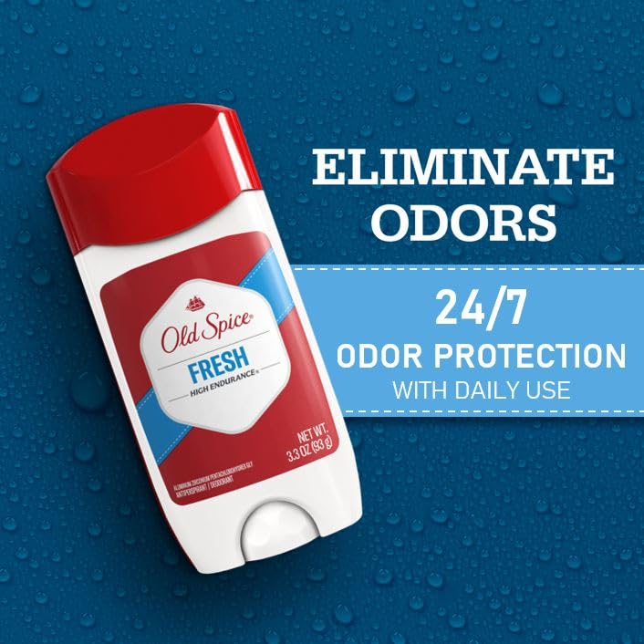 Old Spice High Endurance Anti-Perspirant Deodorant for Men, Fresh Scent, 3.3 oz ADVANCED SWEAT & ODOR PROTECTION Helps ELIMINATE Odors Instead of Just Masking 85g