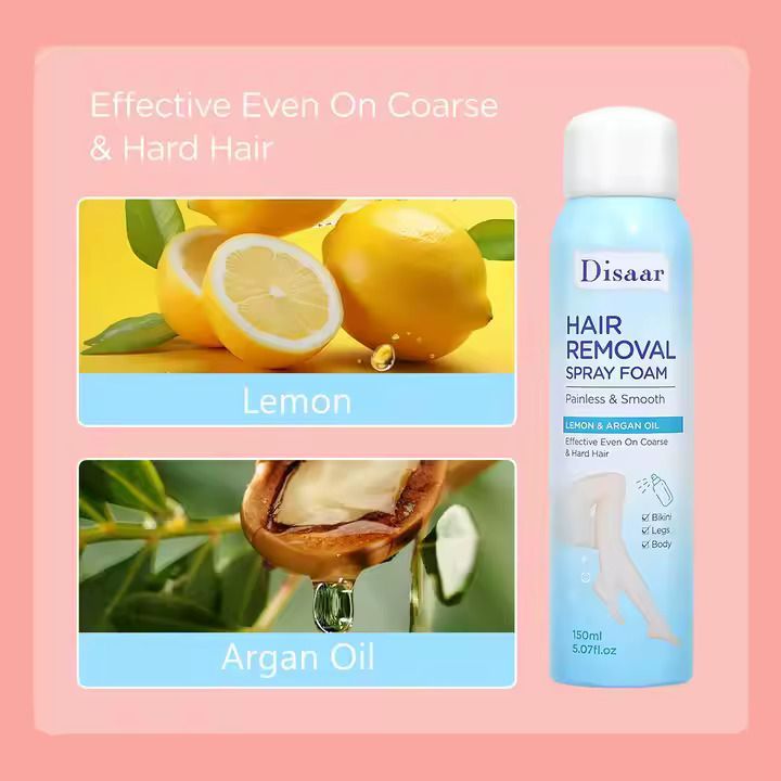 Disaar Permanent Hair Removal Spray Smooth & Painless Remove Hair Spray Foam For Men And Women Spray Removal Spray Face Arm Armpit Chest Back and Legs Skincare Hair Removal Cream
