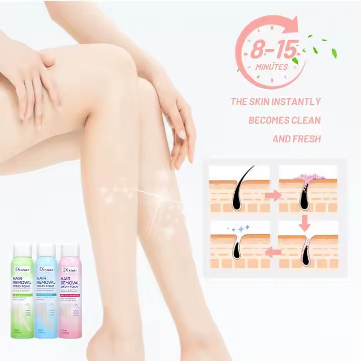 Disaar Permanent Hair Removal Spray Smooth & Painless Remove Hair Spray Foam For Men And Women Spray Removal Spray Face Arm Armpit Chest Back and Legs Skincare Hair Removal Cream