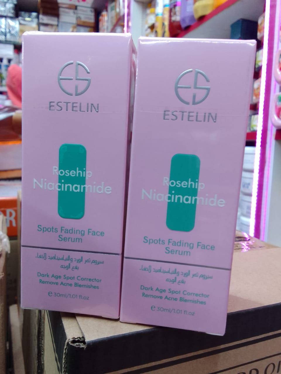 2 Pcs ESTELIN Rosehip Niacinamide Fade Spot Serum - 30ml X 2  Control Excessive Oil Clears Clogged Pores Refreshing And Hydrating Purifies And Softens Skin Face Serum 30ml X 2