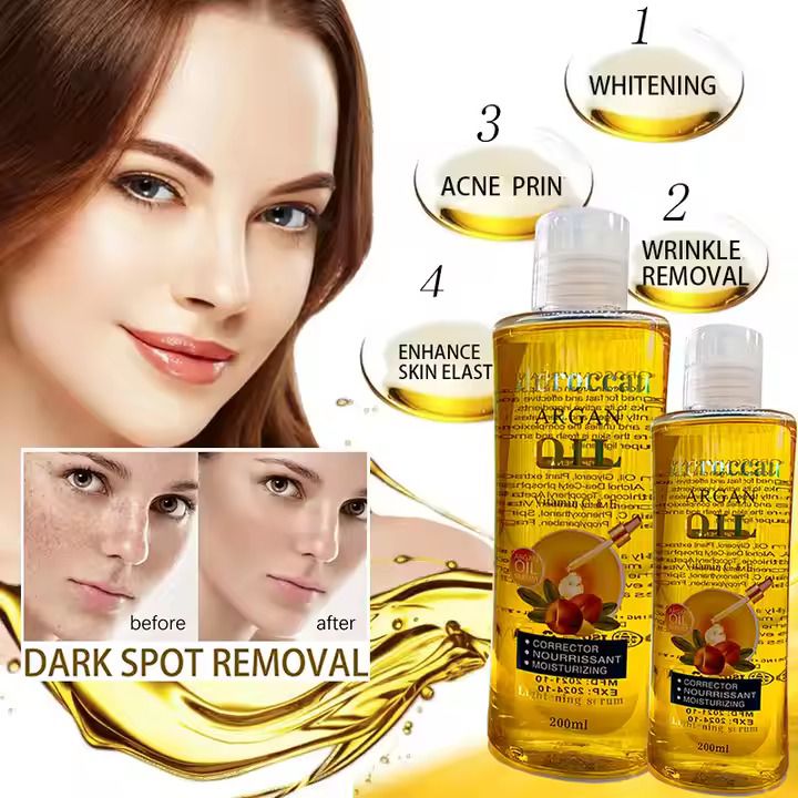 Organic Morocco Argan Oil 100% Effect for Face Body Hair Nourish Moisturize Skin Brighten Repair Serum Oil Pure Essential Oil Moroccan Argan Oil 100 % Pure Nature