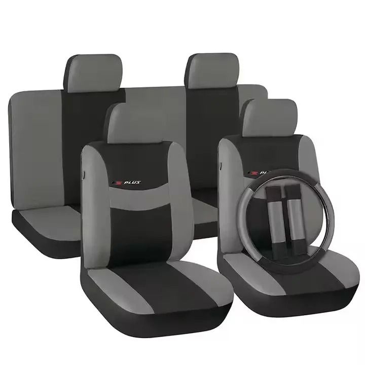 Breathable Fabric 5-Seater Car Seat Cover Set Breathable Fabric for All-Season Comfort Universal Fit for 5-Seater Cars Steering Wheel and Seat Belt Cover Included Enhanced Seat Protection