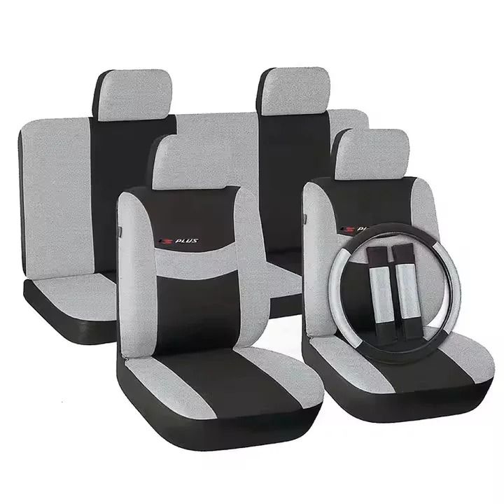 Breathable Fabric 5-Seater Car Seat Cover Set Breathable Fabric for All-Season Comfort Universal Fit for 5-Seater Cars Steering Wheel and Seat Belt Cover Included Enhanced Seat Protection