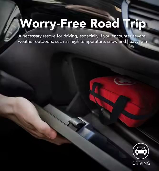 Car First Aid Kit Compact & Travel-Friendly Design Comprehensive Medical Supplie Emergency Response Ready High-Quality, Medical-Grade Items Easy-to-Use Packaging Durable & Water-Resistant Case