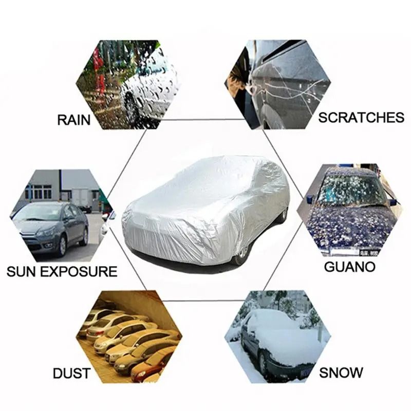 SUV Weatherproof Car Cover – XXL Size Weatherproof & Dust-Resistant Full-Cover Fit Scratch-Free Interior Lining Wind-Resistant Straps Easy to Fold & Store