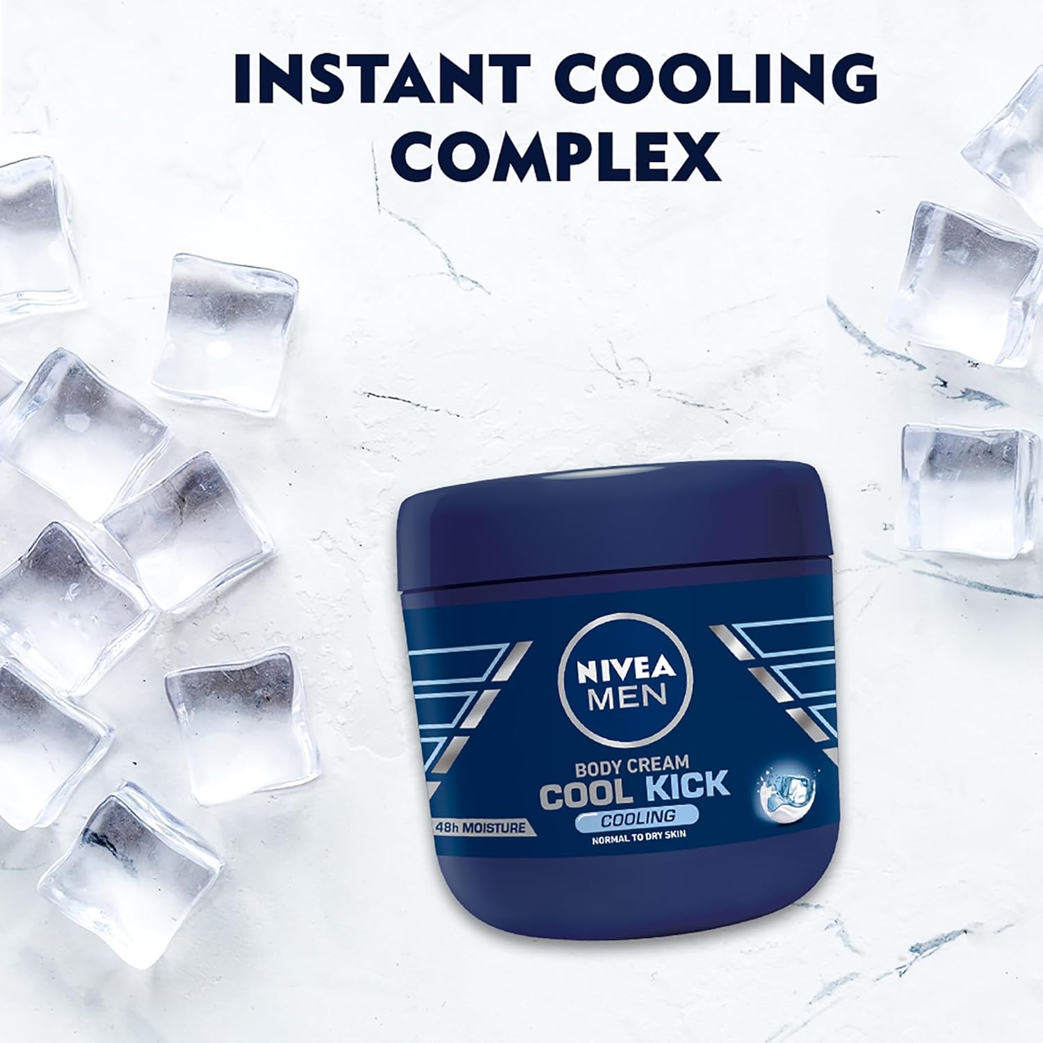 Cool Kick Body Cream – 400ml Fresh Moisturizing Cream for Men with Cooling Sensation, Long-Lasting Hydration, Non-Greasy, Fast Absorbing, Refreshes and Protects Dry Skin Daily
