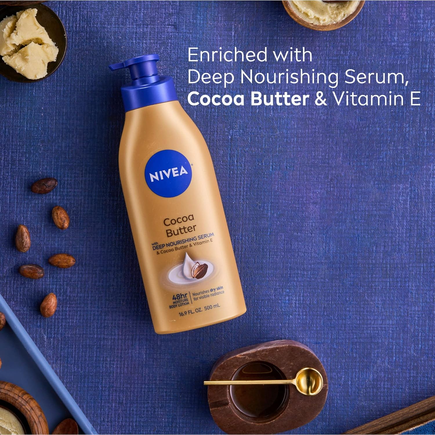 NIVEA Cocoa Butter Body Cream – 400ml Deep Moisture for Dry Skin Enriched with Cocoa Butter & Vitamin E Smooth & Glowing Skin, Long-Lasting Hydration Non-Greasy Daily Skincare for All Skin Types