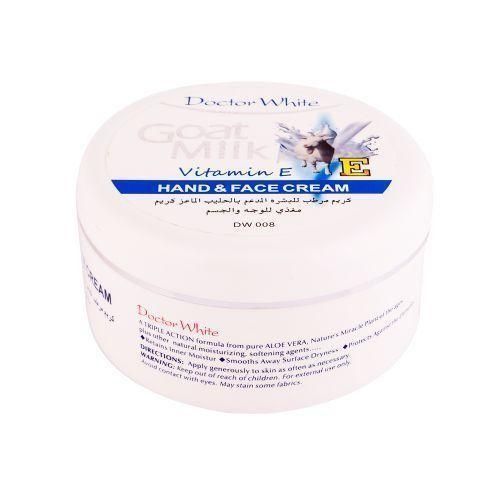 Doctor White Goat Milk Hand and Face Cream with Vitamin E & Aloe Vera – Deep Moisturizing, Skin Softening, Exfoliating Goat Milk Emollient for Dry, Sensitive & Mature Skin, 300 g
