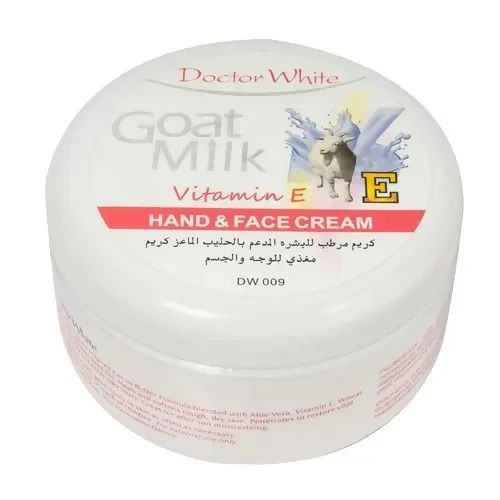 Doctor White Goat Milk Hand and Face Cream with Vitamin E & Aloe Vera – Deep Moisturizing, Skin Softening, Exfoliating Goat Milk Emollient for Dry, Sensitive & Mature Skin, 300 g