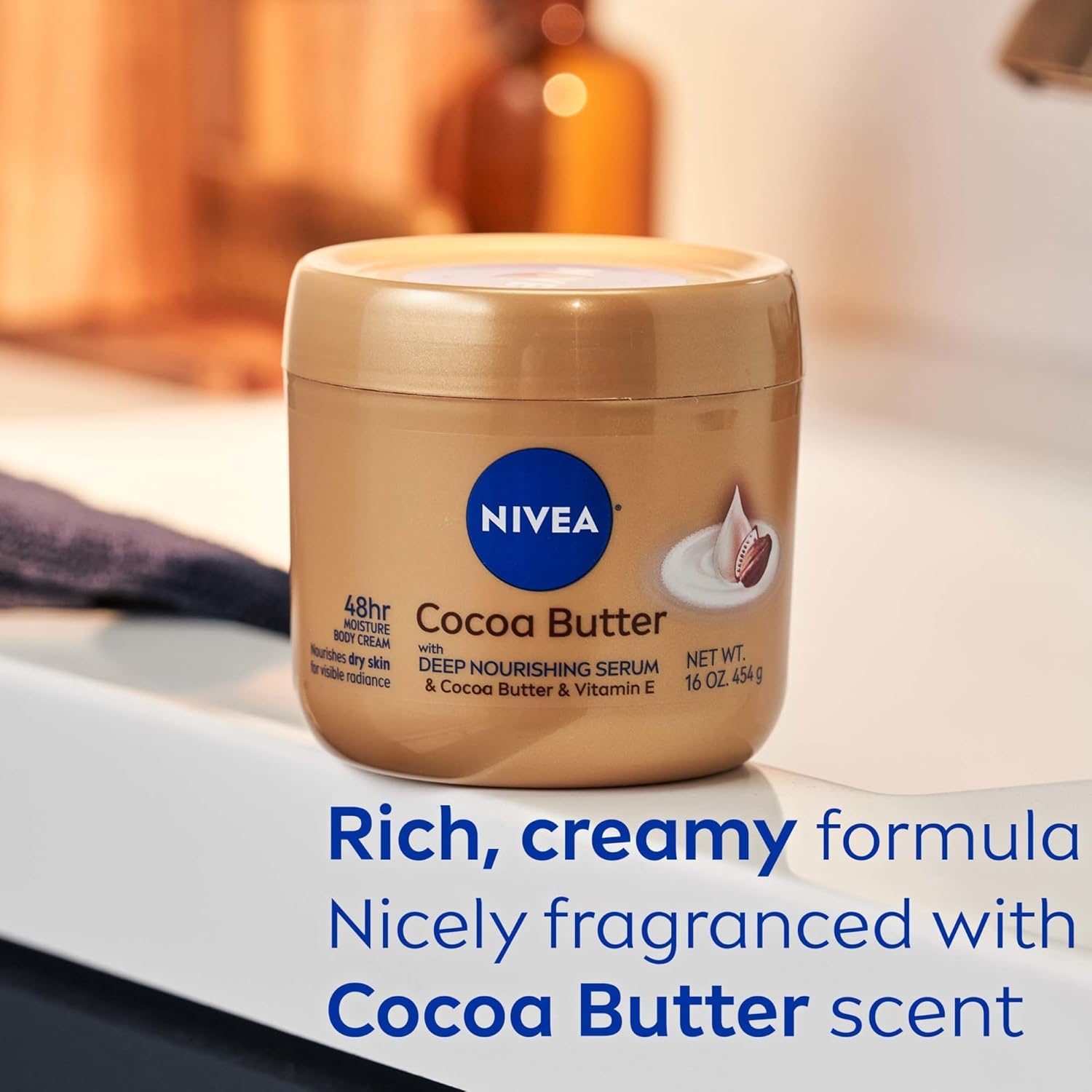 Cocoa Butter Body Lotion 400 ml – 48 H Deep Nourishment with Cocoa Butter, Vitamin E & Hyaluron – Smooth, Radiant & Restored Dry Skin – Fast-Absorbing, Non-Sticky Formula