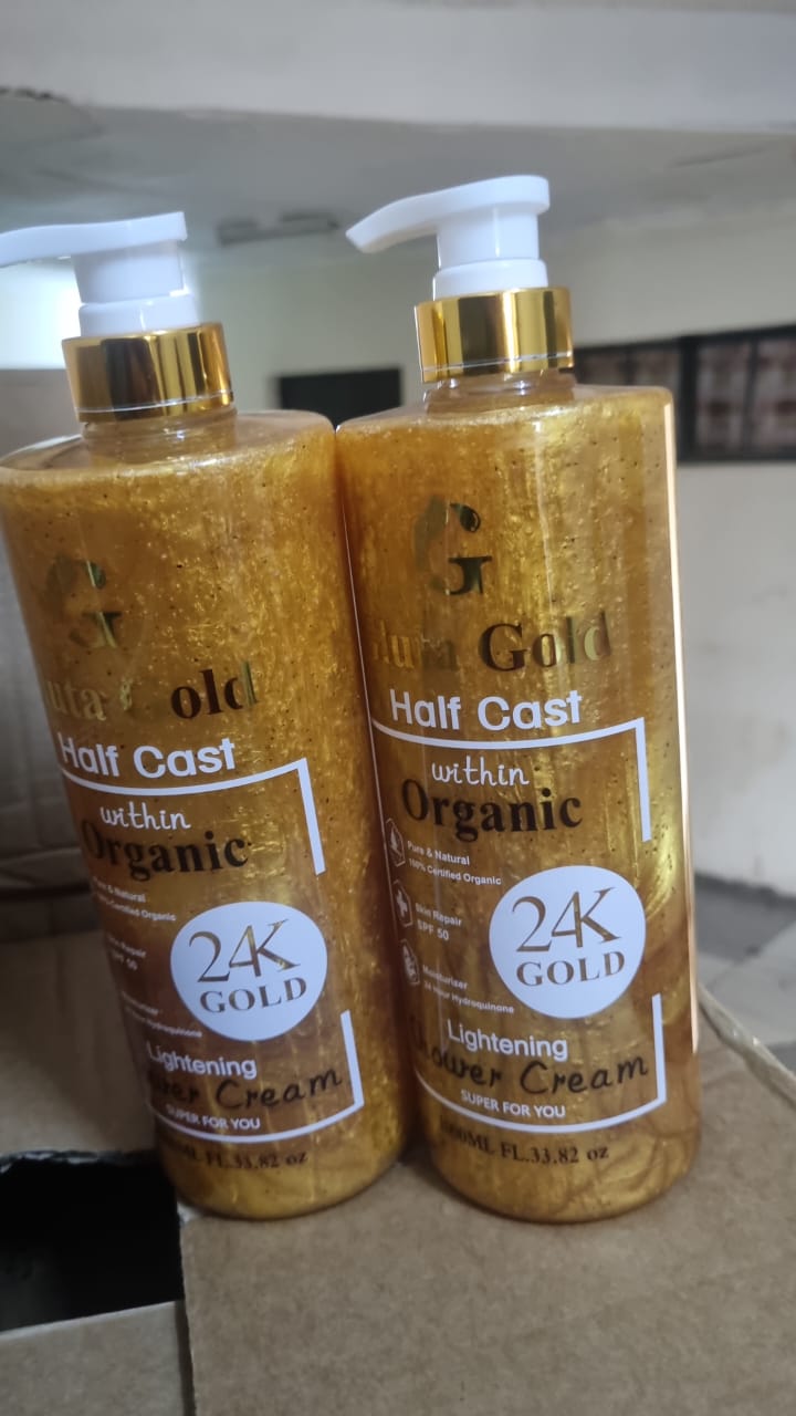 Gluta Gold Halfcast Shower Cream 1000 ml – Luxurious Glutathione-Enriched Whitening & Hydrating Bath Elixir for Radiant, Even-Tone Skin