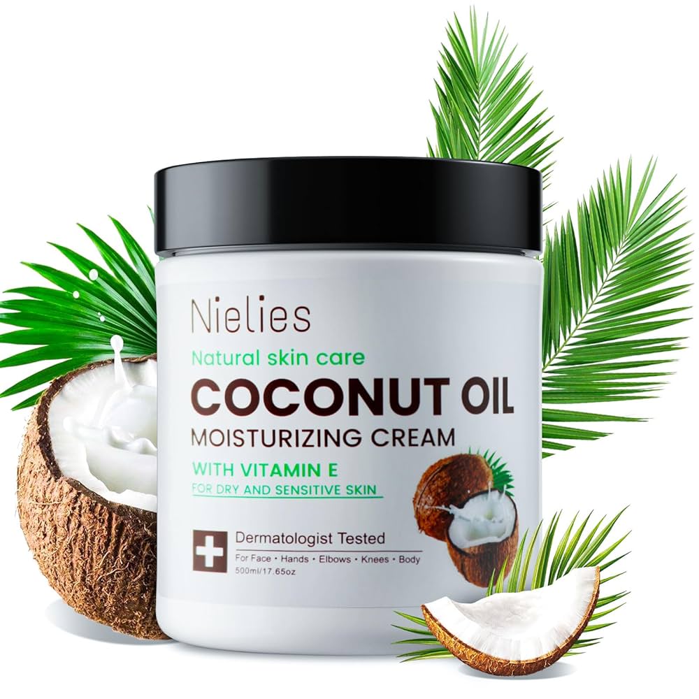 Natural Skin Care Coconut Oil Body Cream – Ultra-Moisturizing & Nourishing Body Lotion with Virgin Coconut Oil & Vitamin E – Deep Hydration, Soothes Dry Skin, Silky Smooth Finish (500 ml)