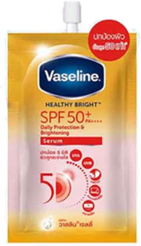 Vaseline Serum SPF 50 Bright Sunscreen Body Lotion Sun Protection With UVA UVB Defense Brightening Moisturizing Serum For Soft Smooth Skin Non Greasy Fast Absorbing Daily Sunblock For Dark Spot Preven