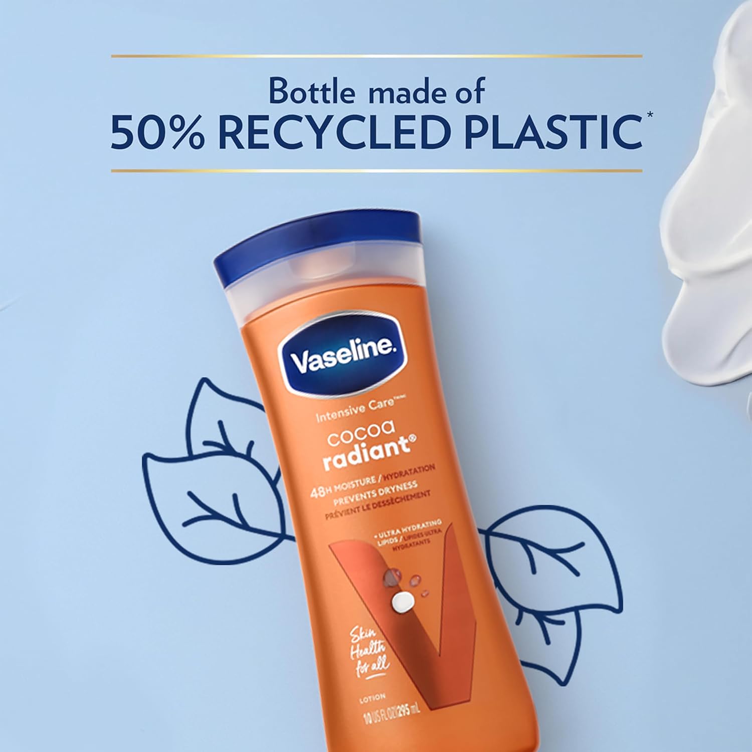 Vaseline Cocoa Glow Body Lotion 400 ml – Deep Moisturising Lotion with Pure Cocoa & Shea Butter, Non-Greasy Quick-Absorbing Formula for Soft Glowing Skin, Daily Moisture Care