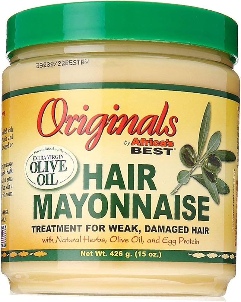 Originals By Africa’s Best Hair Mayonnaise Olive Oil Treatment for Weak Damaged Hair with Egg Protein & Natural Herbs – Deep Conditioning Repair Mask 511g 20% Bonus