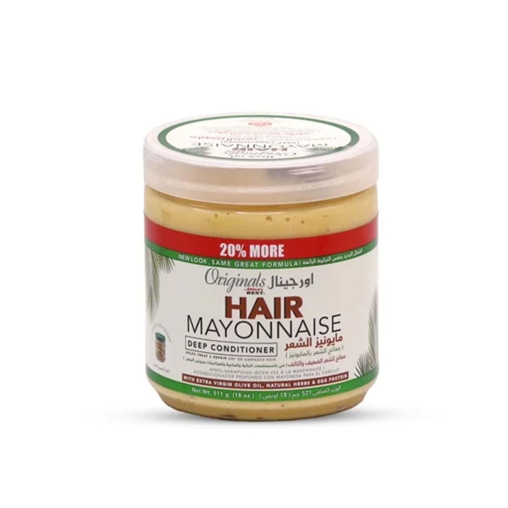 Originals By Africa’s Best Hair Mayonnaise Olive Oil Treatment for Weak Damaged Hair with Egg Protein & Natural Herbs – Deep Conditioning Repair Mask 511g 20% Bonus