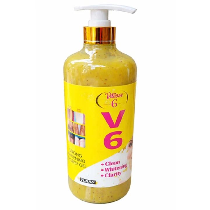 Vitesse 6 V6 Clean Whitening Clarifying Shower Gel Strong Whitening Body Wash Deep Cleansing Anti Dark Spots Brightening Skin Tone Refreshing Bath Gel For Men And Women