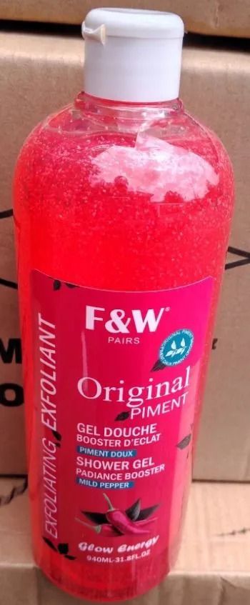 F And W Original Piment Gel Douche Booster D’Eclat Mild Pepper Exfoliating Shower Gel 940ml Radiance Booster Body Wash Glow Energy Brightening Scrub Deep Cleansing Shower Bath Gel