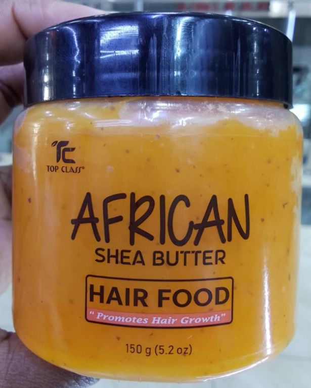 Top Class African Shea Butter Hair Food Promotes Hair Growth Deep Nourishing Scalp Treatment Strengthens Hair Roots Reduces Breakage Moisturizes Dry Hair Natural Shine Healthy Hair Care 150g