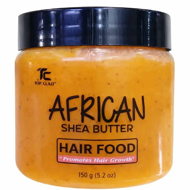 Top Class African Shea Butter Hair Food Promotes Hair Growth Deep Nourishing Scalp Treatment Strengthens Hair Roots Reduces Breakage Moisturizes Dry Hair Natural Shine Healthy Hair Care 150g