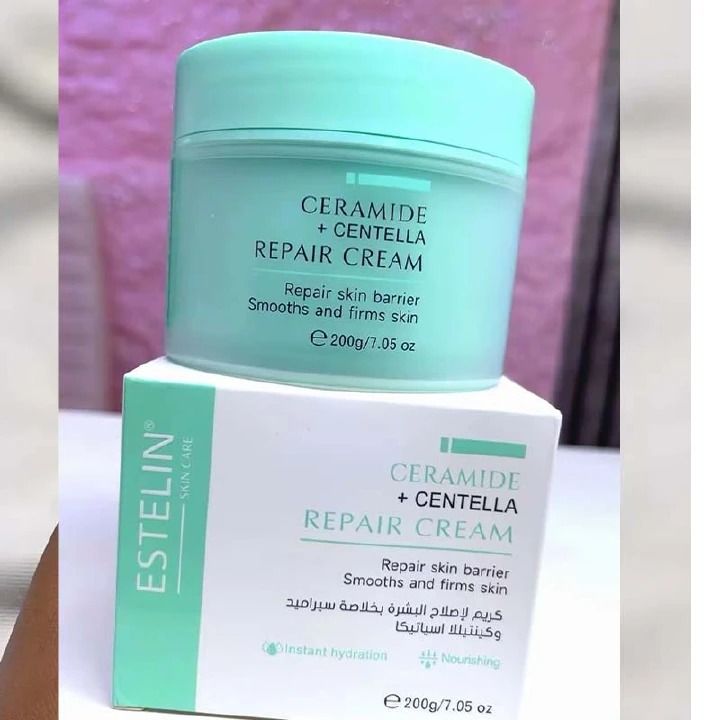 Estelin Ceramide + Centella Repair Cream – Skin Barrier Repair Moisturizer, Deep Hydration, Soothing & Anti-Redness Face Cream for Sensitive, Dry and Damaged Skin Care