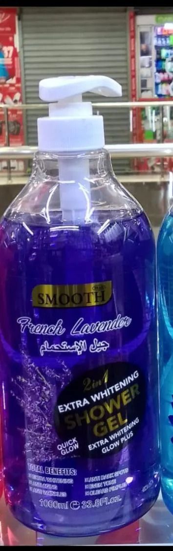 Smooth French Lavender 2-in-1 Extra Whitening Shower Gel 1000ml | Deep Cleansing & Brightening Body Wash | Moisturizing Lavender Scent for Even Skin Tone, Soft Smooth & Radiant Skin