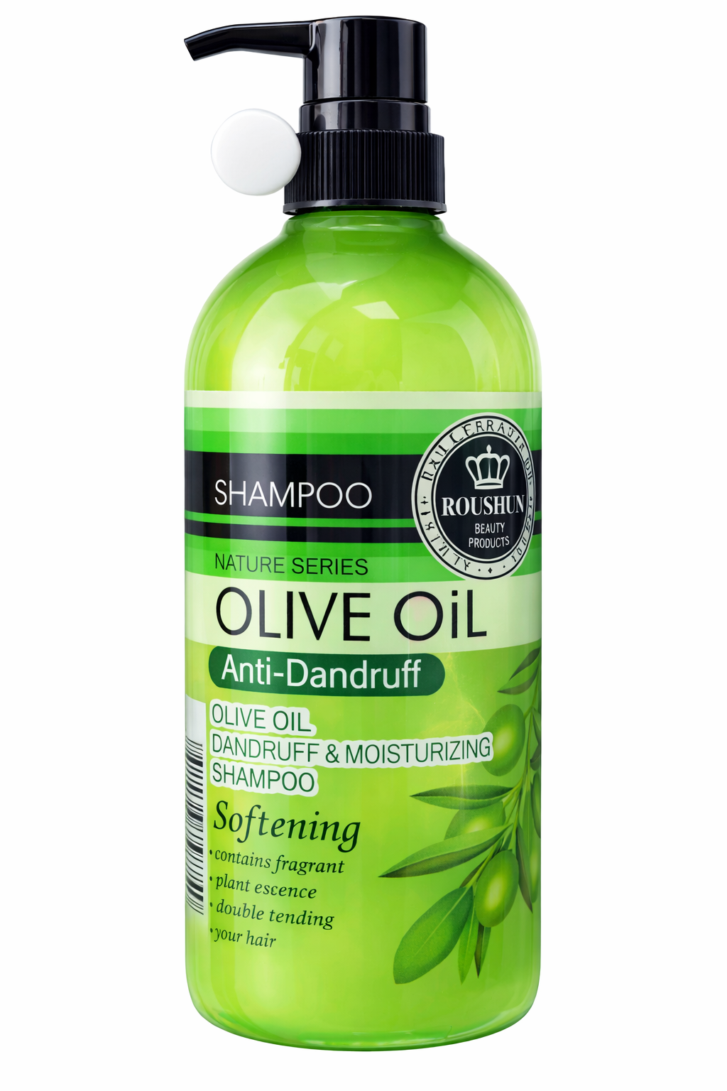 Roushun Olive Oil Anti-Dandruff Moisturizing Shampoo 370ml Deep Cleansing Nourish Repair Hydration Scalp Care Smooth Soft Hair Growth Olive Essence Hair Care For All Hair Types