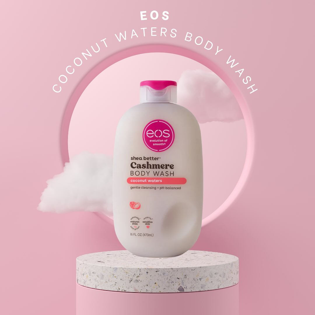EOS Shea Better Glowing Body Wash Coconut Waters 1000ml Moisturizing 7 Oils + Goat’s Milk Anti-Aging Sun Protection Hydrating Nourish Soft Smooth Skin Daily Cleanse For Dry Skin