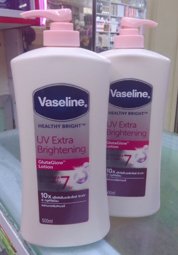 Brightening Lotion Vaseline Healthy Bright UV Extra Brightening GlutaGlow Body Lotion 500ml – Bright Fair Smooth Skin Deep Moisture SPF Protection Niacinamide Antioxidant