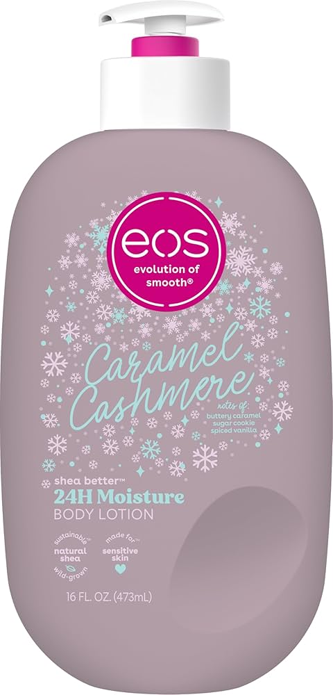Eos Caramel Cashmere 24H Moisture Body Lotion 473ml – Deep Hydrating Extra Nourish Lotion With Shea Butter & Oils, Light Fast Absorbing Body Cream for Soft Smooth Skin & Luxe Fragrance
