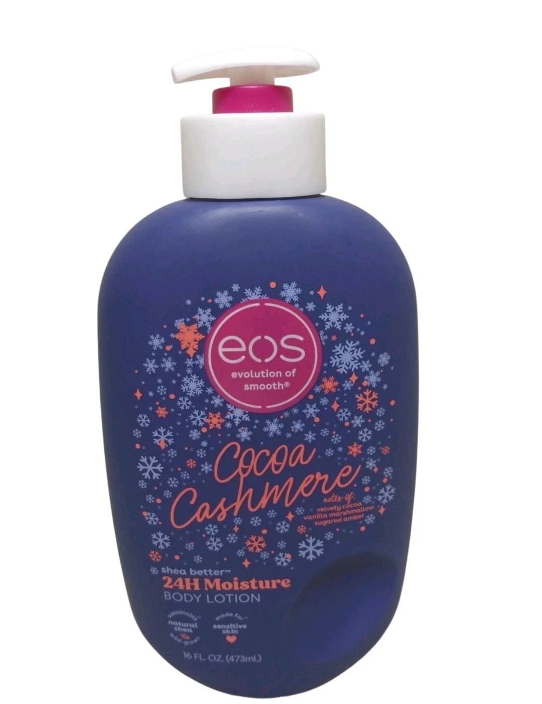 Eos Cocoa Cashmere Shea Better 24H Moisture Body Lotion 473ml – Deep Hydrating Shea Butter Body Cream, Nourishing Cocoa Cashmere Lotion for Soft Smooth Glowing Skin