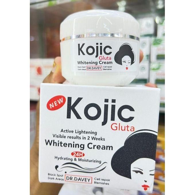 Kojic Gluta Active Lightening & Whitening Cream 24H Hydrating Moisturizing – Reduce Black Spots, Dark Areas, Blemishes & Uneven Tone, Kojic Acid & Glutathione Brightening Skin Repair Cream